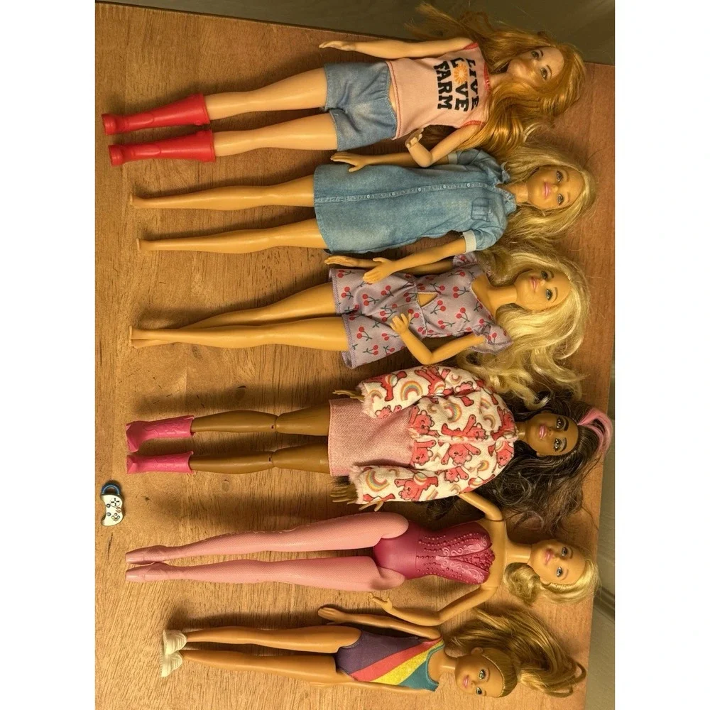 Lot Of 6 Barbie Dolls Farm Doll,‎ Gymnastics, Ballerina